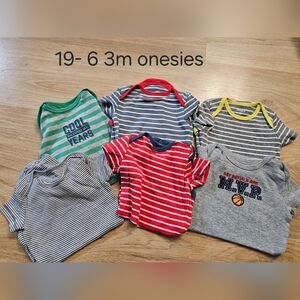 Striped and Graphic Baby Onesies Set